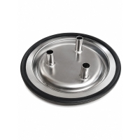 Stainless steel cover with three outlets and a gasket (1)